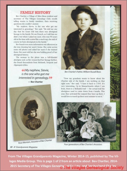 1 - Bev Chartier - Grandparents Magazine Page 1