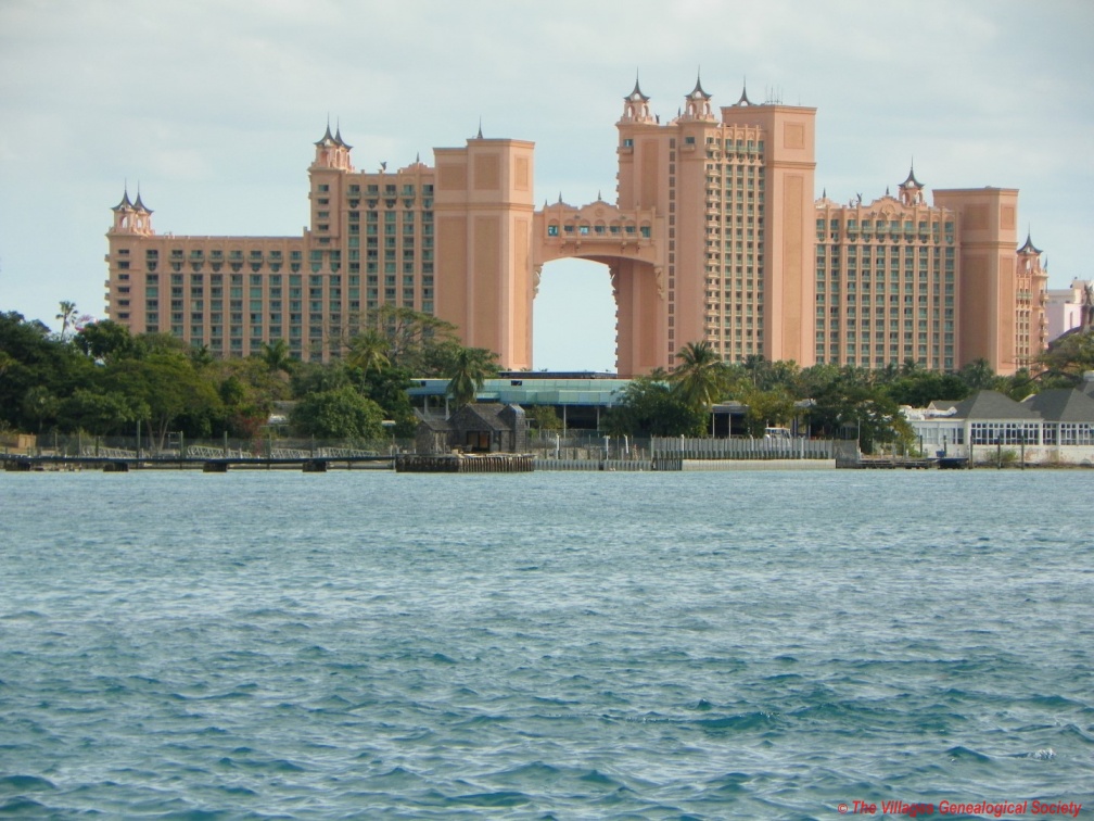 Atlantis Hotel on Paradise Island Seen from Pier (Large)