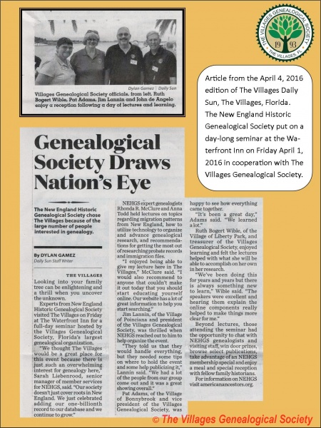 Genealogical Society Draws Nation's Eye